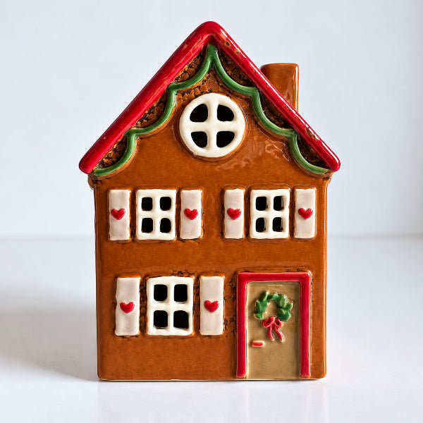 Maison photophore de Noël Stillenat – Couronne sur la porte