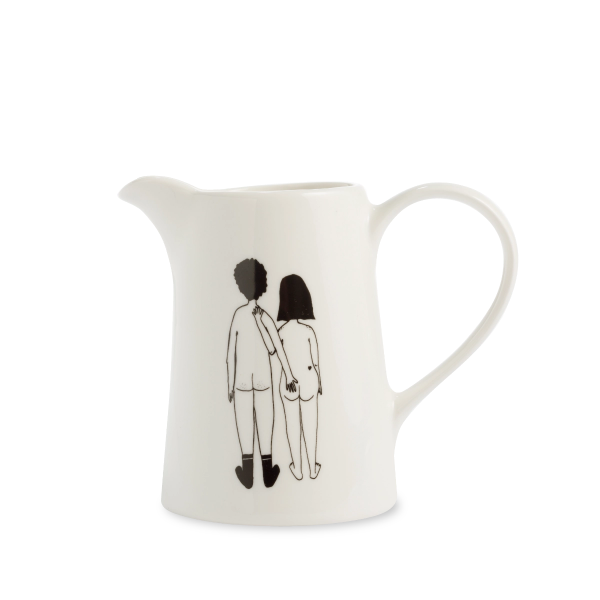 Pichet en porcelaine “Naked Couple” – Illustration Helen B