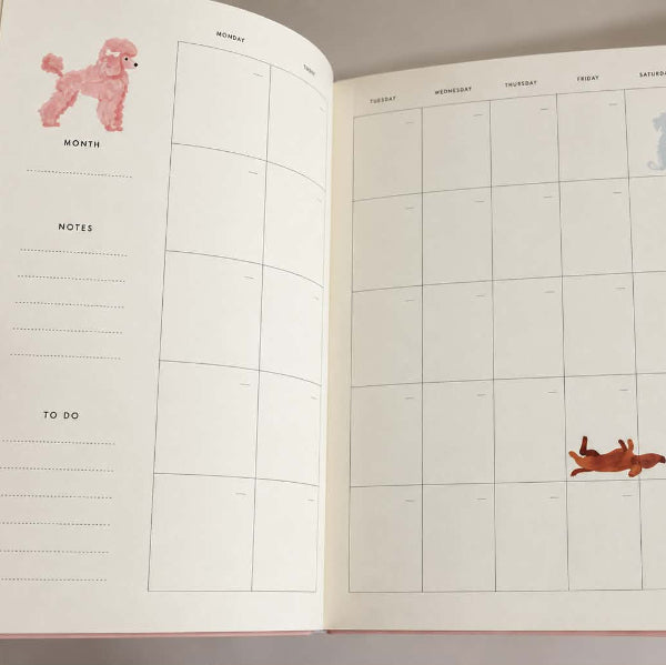 Planificateur mensuel « Dogues » – 22 pages – Amoureux des chiens – All the Ways to Say