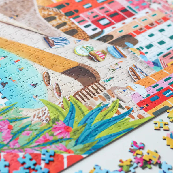 🧩 Puzzle Riomaggiore 1000 pièces – Illustré par Nolwenn Denis 🌊✨