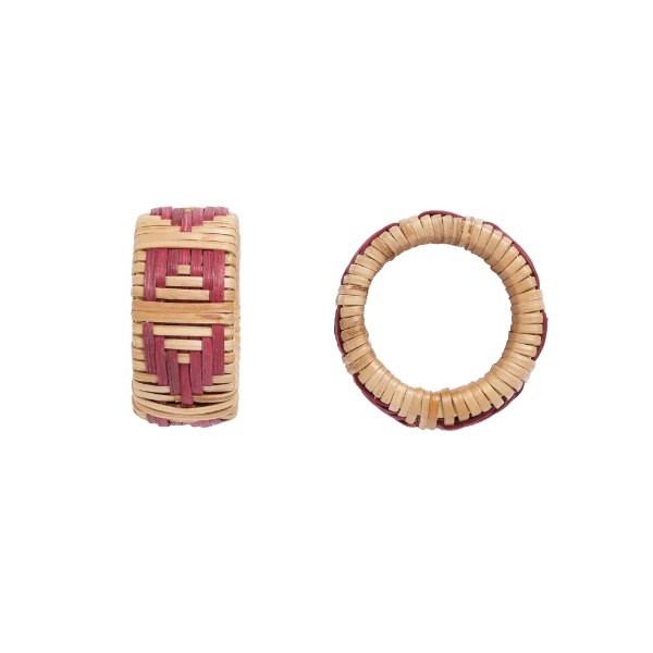 Lot de 2 Ronds de Serviette Pampa – Esprit Bohème en Raphia