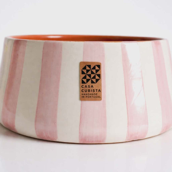 Saladier conique rayé mauve Casa Cubista artisanat portugais