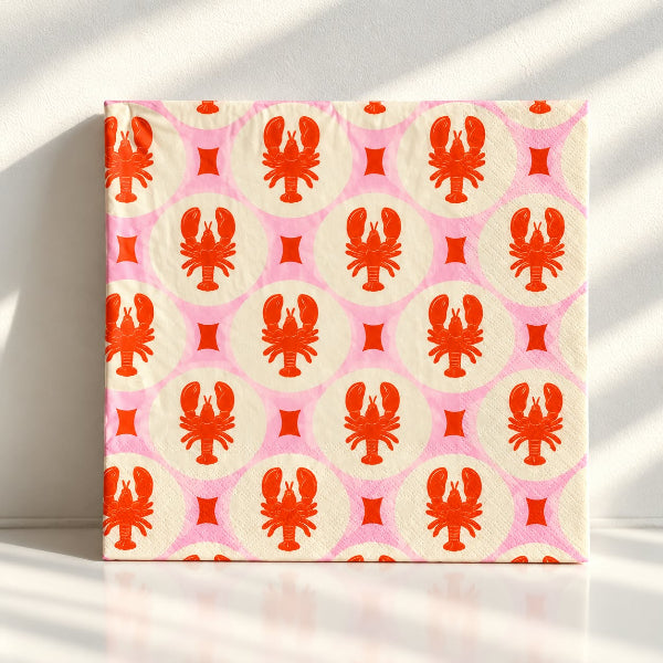 Serviettes en papier Homard imprimé x20