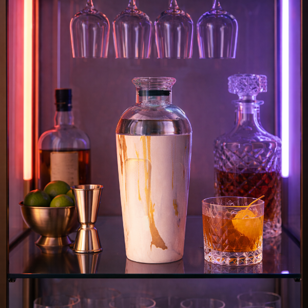 Shaker à cocktail double paroi marbre