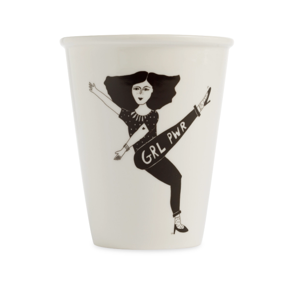 Tasse en porcelaine “Girl Power” – Illustration par Helen B