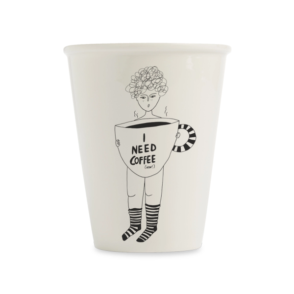 Tasse “I Need Coffee” – Illustration Helen B