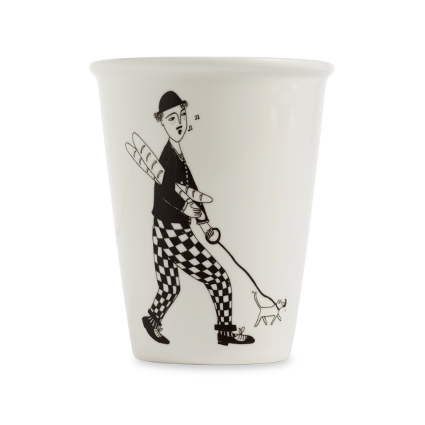 Tasse en porcelaine avec illustration "Sunday in Paris" par Helen b