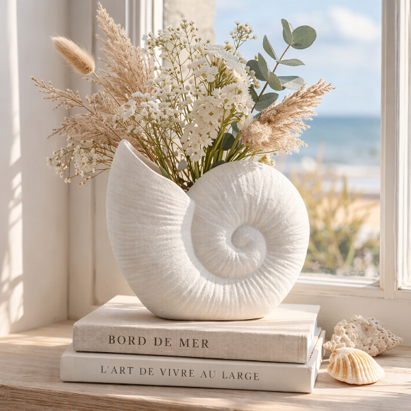 Vase Coquillage Blanc – Une touche bord de mer dans votre déco