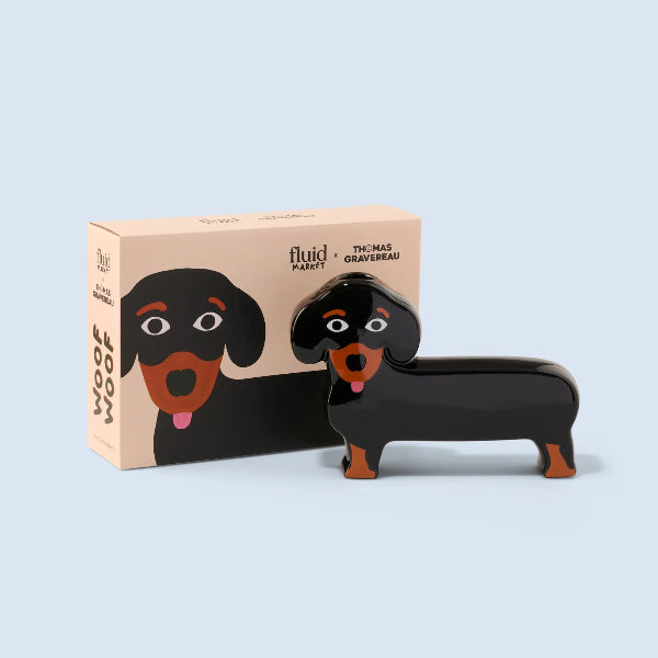 Vase Teckel en Céramique 🐶 – Vase Design Original & Fun | Fluid Market x Thomas Gravereau