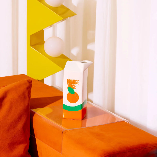 Vase Brique de Jus d’Orange 🍊 – Vase en Céramique Fun & Original | Fluid Market