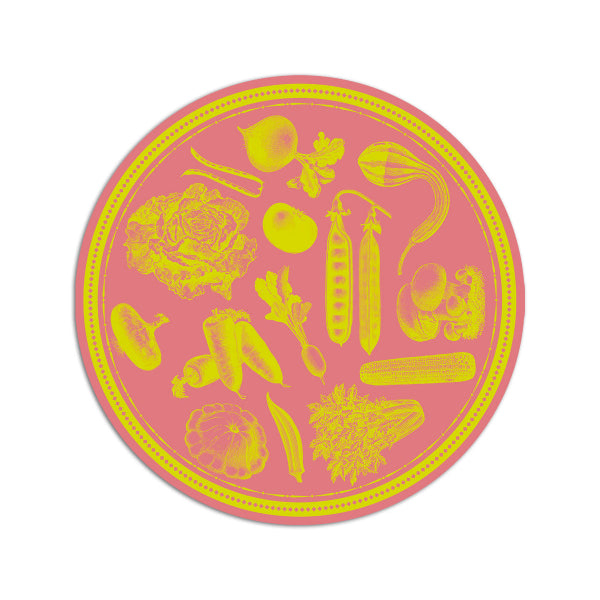 Set de table Veggie ultra coloré – Design pop Emily Evans / 6 coloris