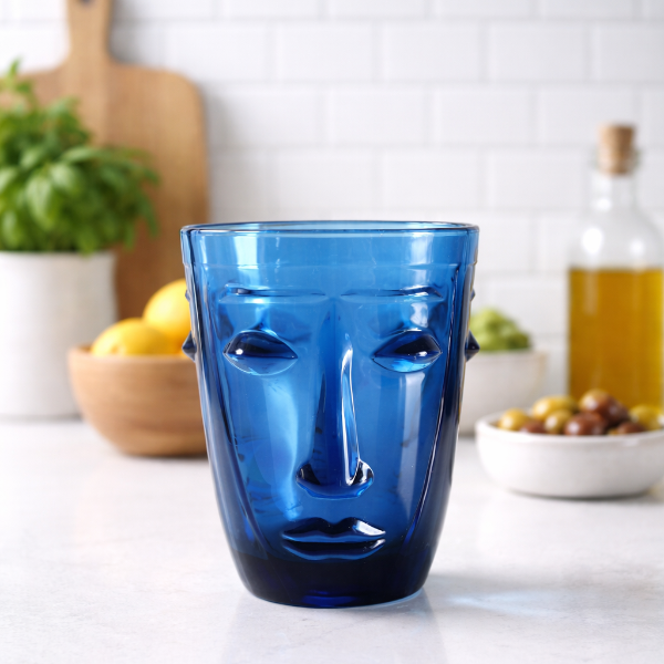 Verre Visage Design – Verre Décoratif Original pour la Table